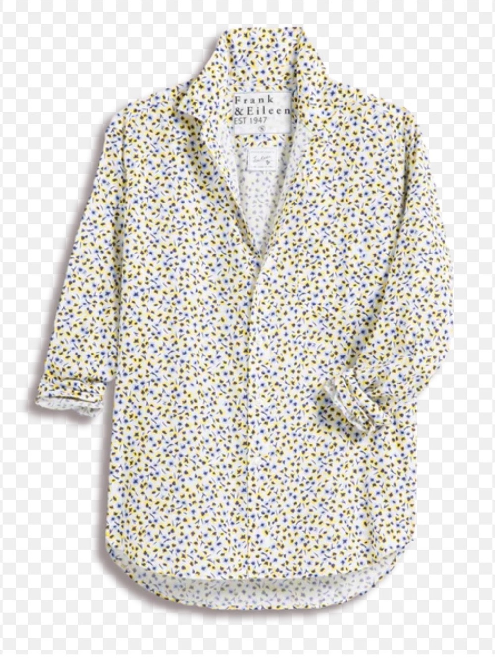 Frank & Eileen Button-Down with Blue and Yellow Floral Print